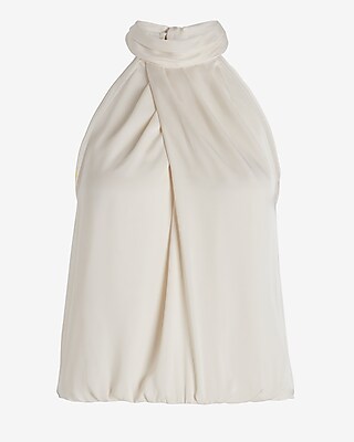 TWIST NECK HALTER BODYSUIT 9709245:BUBBLE:L
