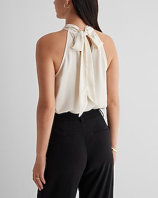 TWIST NECK HALTER BODYSUIT 9709245:BUBBLE:L