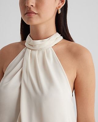 TWIST NECK HALTER BODYSUIT 9709245:BUBBLE:L