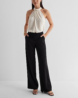 TWIST NECK HALTER BODYSUIT 9709245:BUBBLE:L