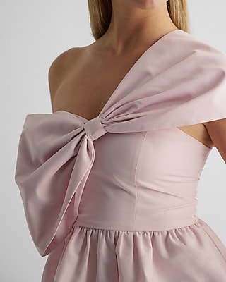 One Shoulder Statement Bow Corset Peplum Top
