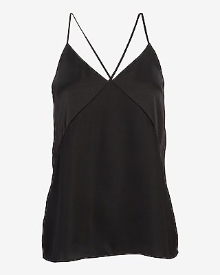 Satin Seamed V-Neck Cross-Back Downtown Cami