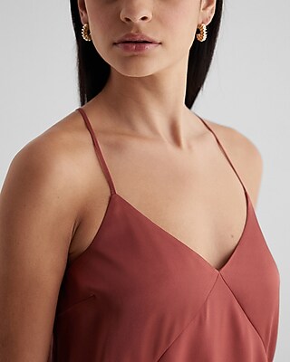 Satin Seamed V-Neck Cross-Back Downtown Cami - image 2