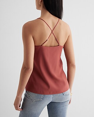 Satin Seamed V-Neck Cross-Back Downtown Cami - image 3