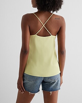Satin Seamed V-Neck Cross-Back Downtown Cami