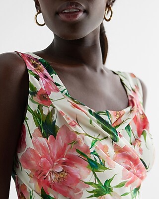 CORSET TANK BOUQUET ALL OVER DIGITAL DAHLIAS 9709369:PRINT-PINK:L