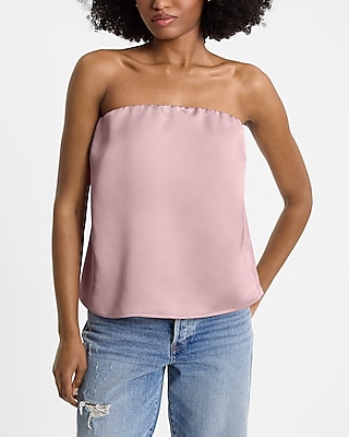 Satin Quarter Zip Drawstring Pullover Top | Express