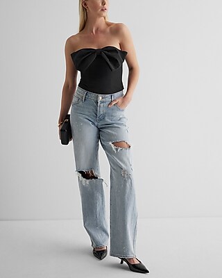 Strapless Bow Corset Tube Top