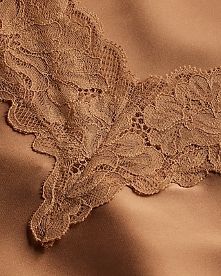Satin Lace Trim V-Neck Downtown Cami
