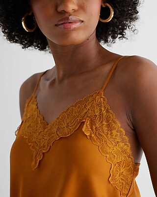Satin Lace Trim V-Neck Downtown Cami - image 2