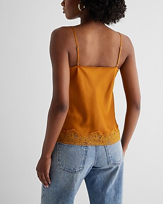 Satin Lace Trim V-Neck Downtown Cami - image 3