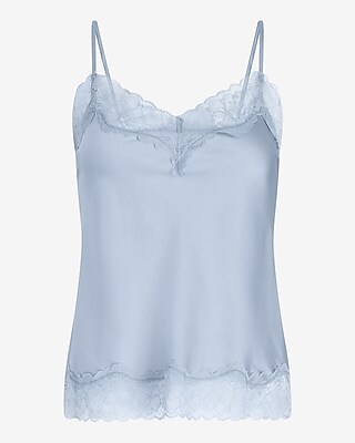 Satin Lace Trim V-Neck Downtown Cami
