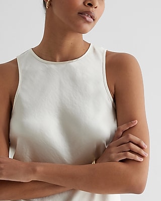 Satin Crew Neck Tank