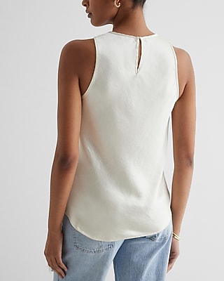 Satin Crew Neck Tank