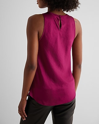 Satin Crew Neck Tank