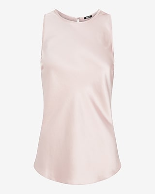 Satin Crew Neck Tank