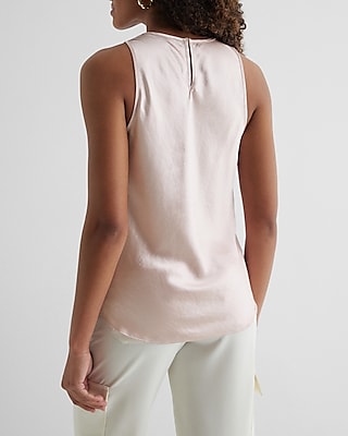 Satin Crew Neck Tank
