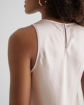 Satin Crew Neck Tank