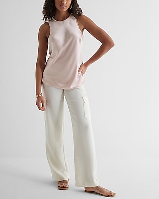 Satin Crew Neck Tank
