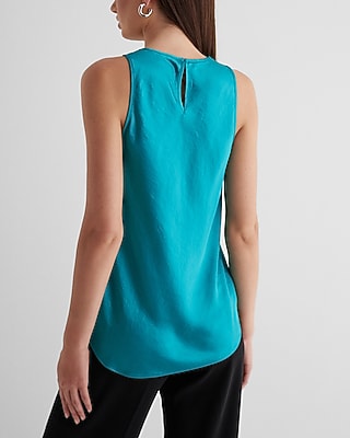 Satin Crew Neck Tank