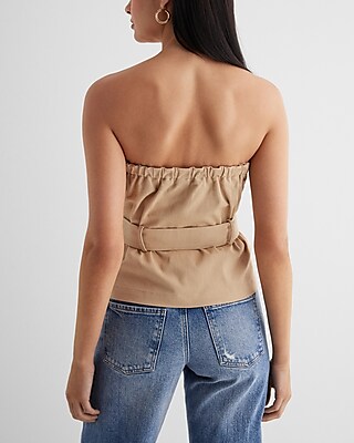 Strapless Belted Corset Tube Top