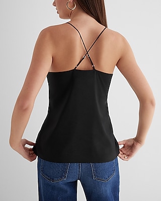 Satin Lace V-Neck Cross-Back Downtown Cami