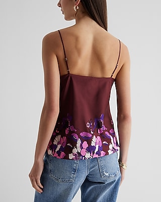 Satin Floral Scoop Neck Downtown Cami