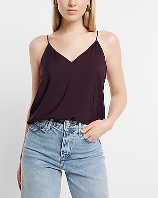 Satin V-neck Downtown Cami | Express