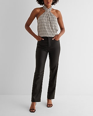 HALTER ITEM GRECIAN STENCIL PRINT 9709747:PRINT-BLACK:XL