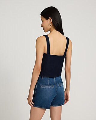 Dark Wash Square Neck Denim Tank