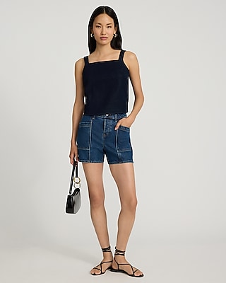 Dark Wash Square Neck Denim Tank