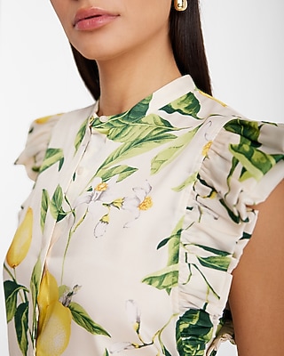 Floral Flutter Sleeve Button Up Gramercy Shirt