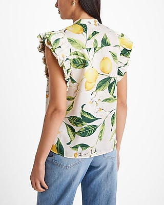 Floral Flutter Sleeve Button Up Gramercy Shirt