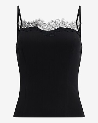Lace Trim Smocked Back Cami