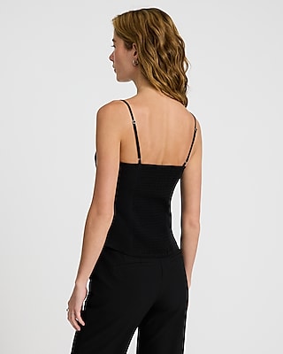 Lace Trim Smocked Back Cami