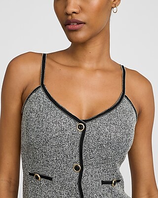Textured Novelty Button Tailored Tank - image 2