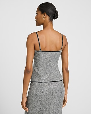 Textured Novelty Button Tailored Tank - image 3
