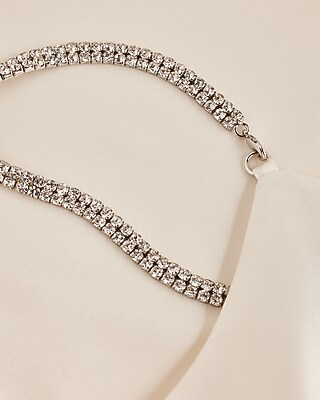 Satin Scoop Neck Rhinestone Strap Downtown Cami - image 5