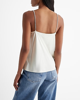 Satin Scoop Neck Rhinestone Strap Downtown Cami - image 3