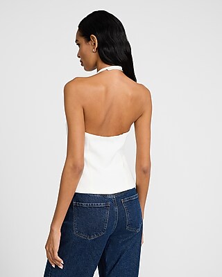 Halter Neck Embellished Bow Cutout Vest Top - image 3