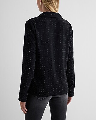 Rhinestone Studded Portofino Shirt | Express