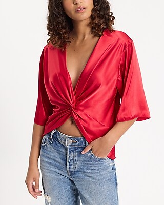CITYSHOP V NECK SATIN ブラウス CITYSHOP（シティーショップ）の「V NECK SATIN ブラウス（シャツ