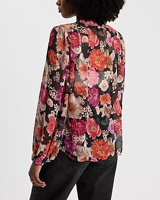 Floral V-Neck Long Sleeve Top