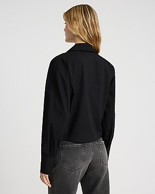 Double Pocket V-Neck Surplice Cropped Top - image 3