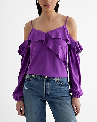 Off The Shoulder Draped Balloon Sleeve Bodysuit | Express