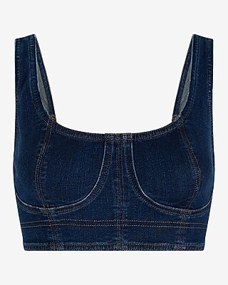 Denim Corset Cropped Top