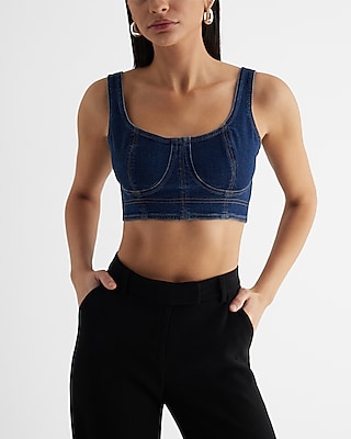 Denim Corset Cropped Top