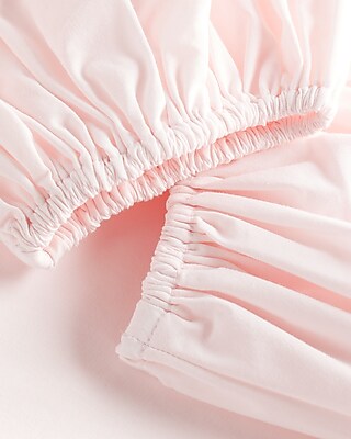 Poplin Off The Shoulder Balloon Sleeve Smocked Top