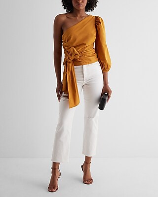 One Shoulder Tie Waist Top