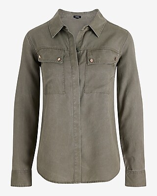 Novelty Button Front Pocket Shirt